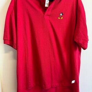 Disney Vintage Mickey Mouse Red Polo Shirt NWT Size L Embroidered Logo